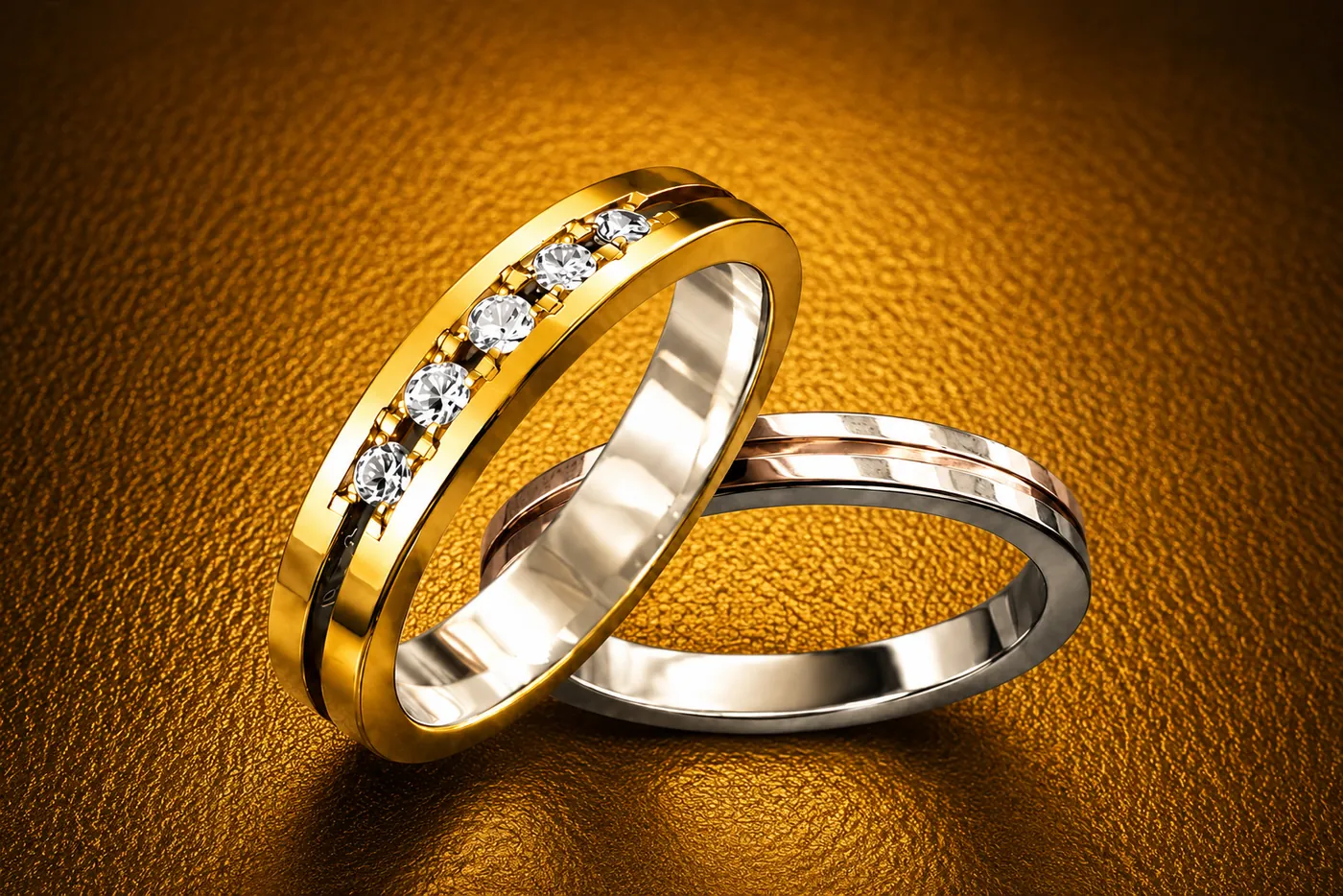 Argollas en Plata con oro