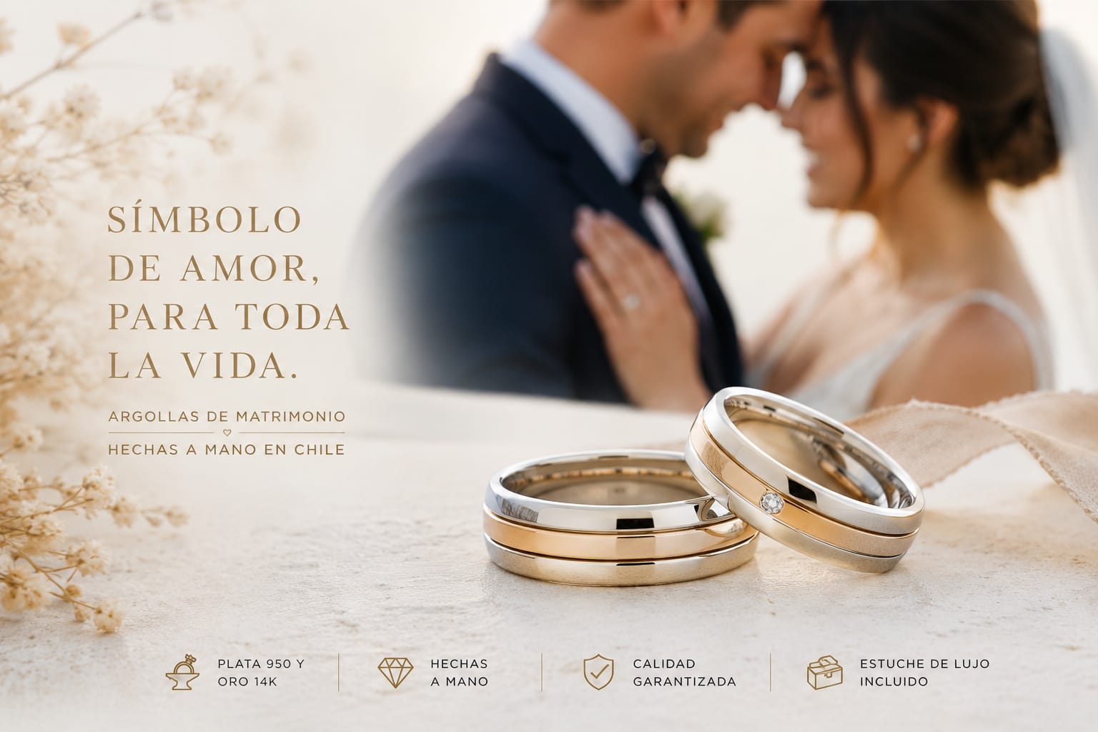 Argollas de matrimonio Lizana, símbolo de amor para toda la vida